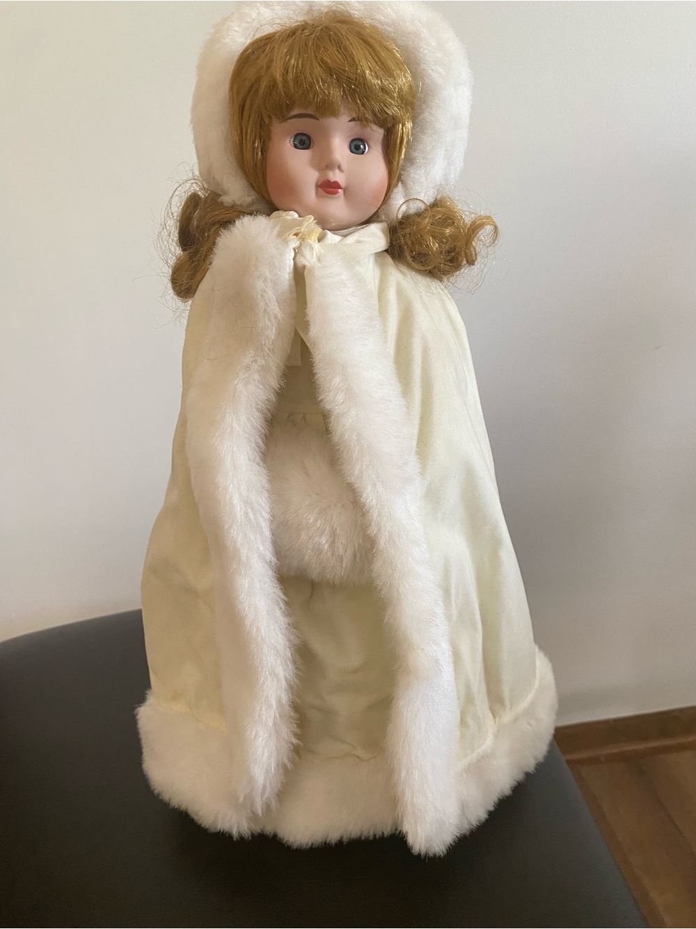 Classic Cream Winter Doll in Faux Fur Cape